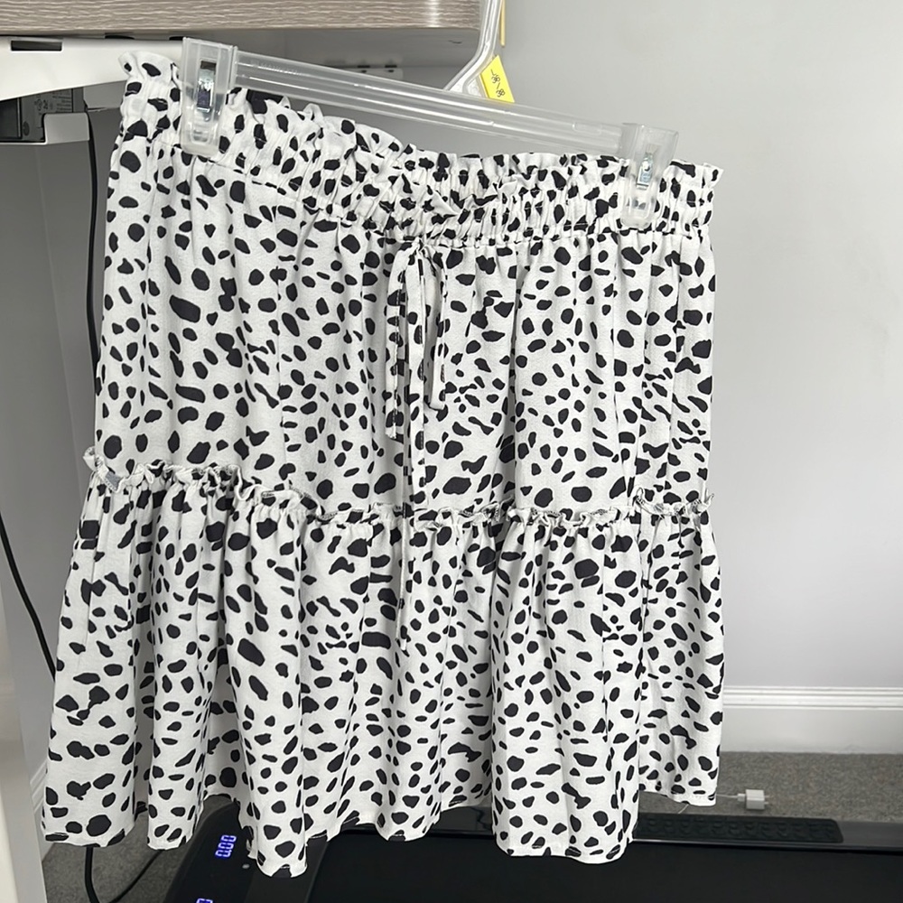 White polka dot layered skirt